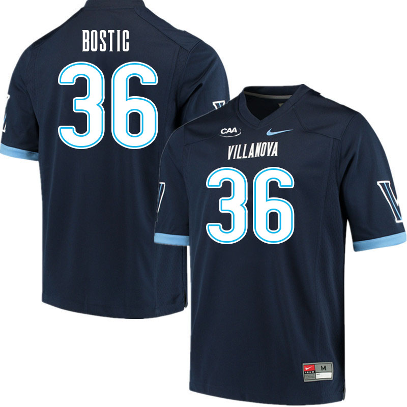 Men #36 Damill Bostic Villanova Wildcats College Football Jerseys Stitched Sale-Navy